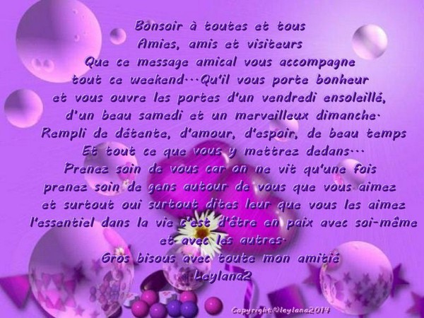 Un vendredi ensoleillé, un beau samedi et ...